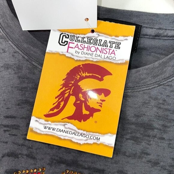 Diane Dal Lago Collegiate Fashionista Embellished USC Shirt Womens Size XL NWT - Picture 6 of 10